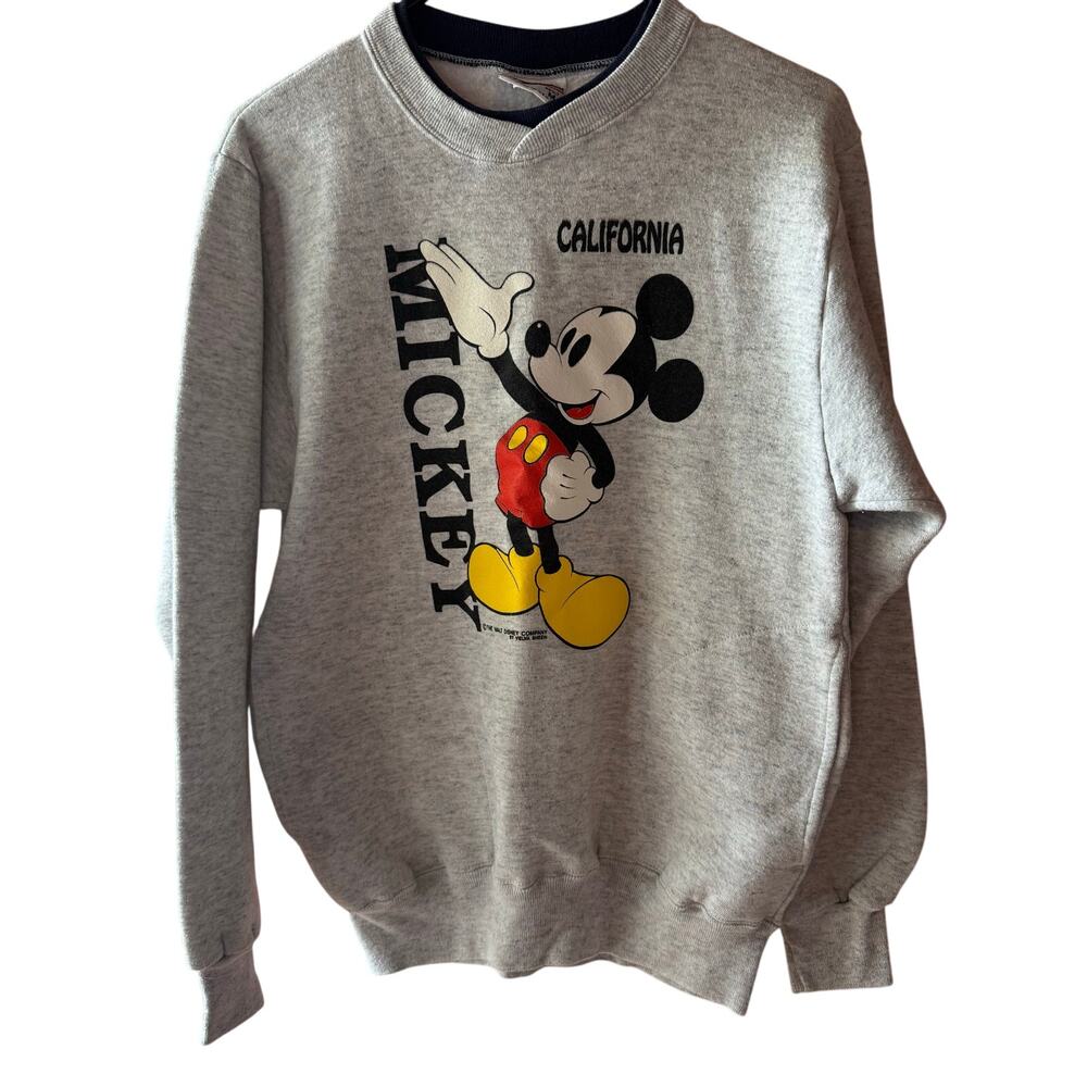Vintage Velva Sheen Mickey Mouse California Sweatshirt M USA Disney 80s